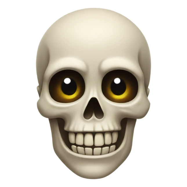 A skull emoji and the pleading face emoji combined sticker