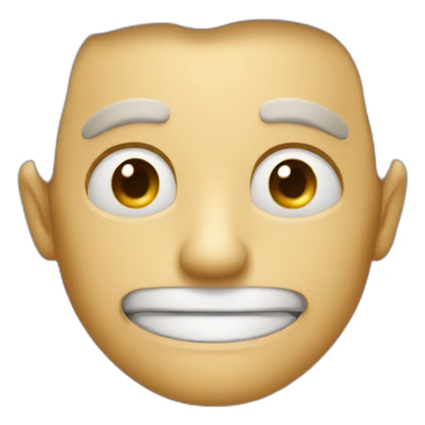 a creepy man with a cheeky smile sticker