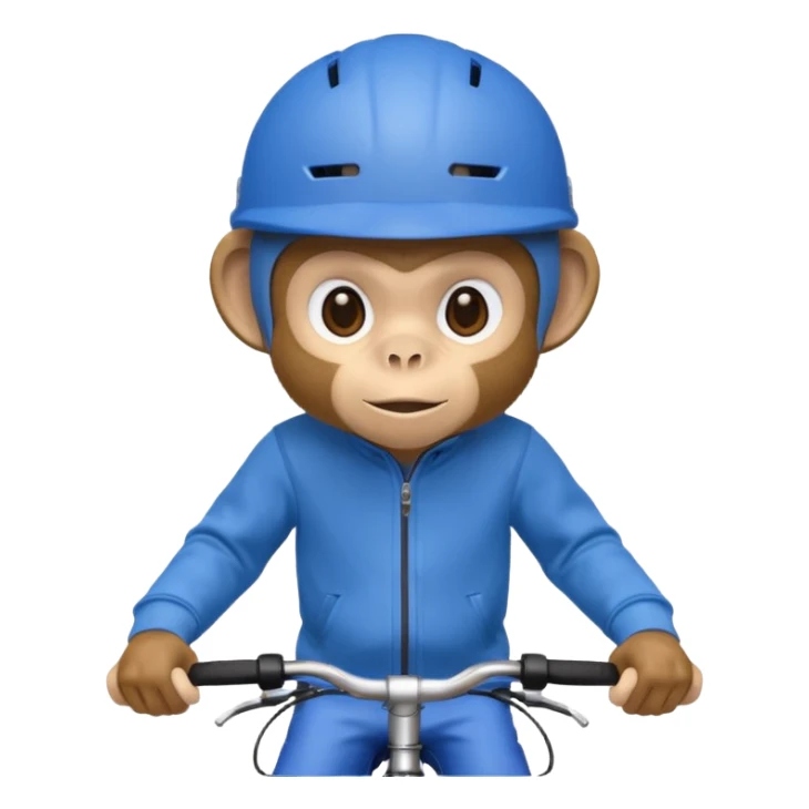monkey wearing blue bicycle helmet, sweatshirt sticker