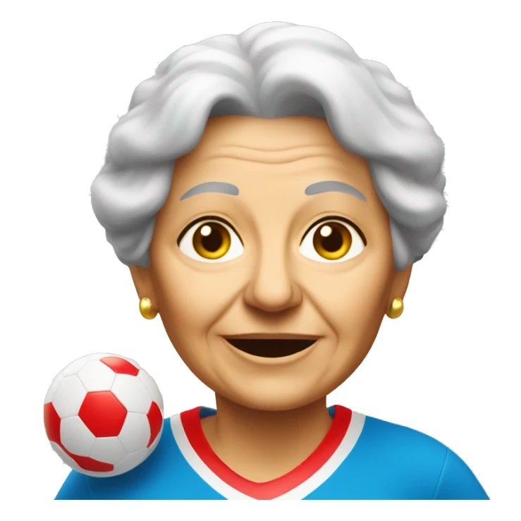 Old Italian Lady playing soccer sticker