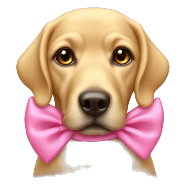 Golden lablador with pink bows on the ears  sticker
