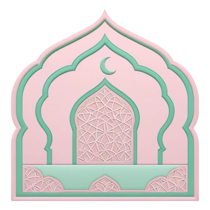 islamic Muslim prayer mat light pink and mint sticker