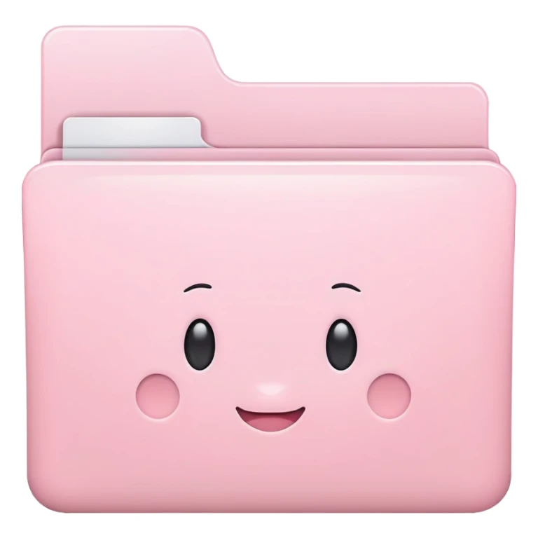 Mac folder icon in very light pastel baby pink color, soft pale pink sticker