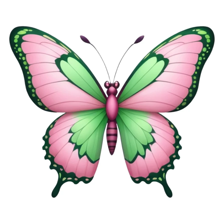 Pink and green butterfly  sticker