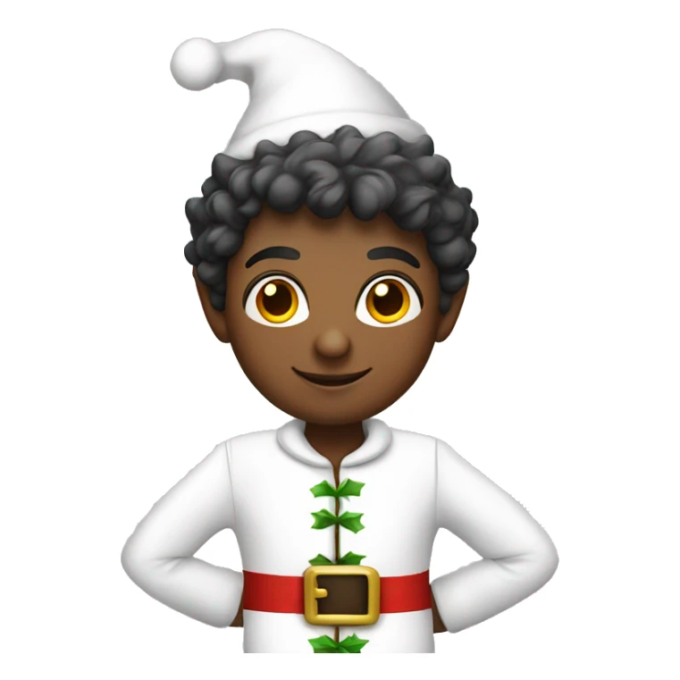 christmas elf in a white outfit sticker