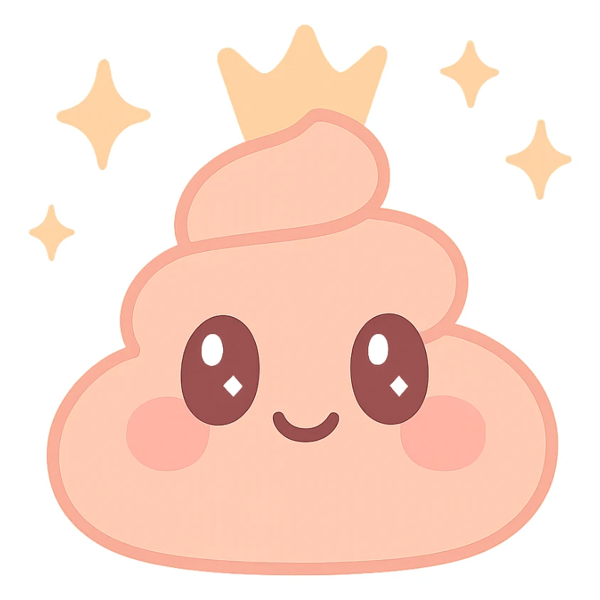 poop princess, whimsical, cute, with a crown and sparkles sticker