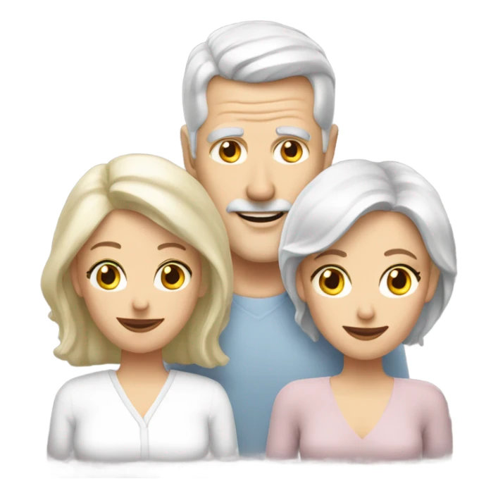 White man with grey hair with two white blonde wives sticker