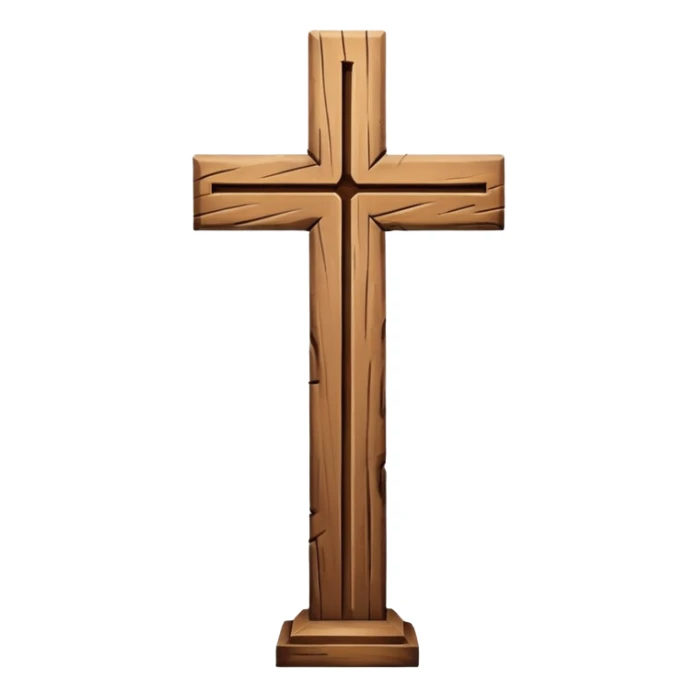 wooden christian cross no base sticker