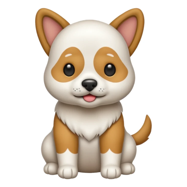 Un emoji de un perrito blanco no es de pelo largo sticker