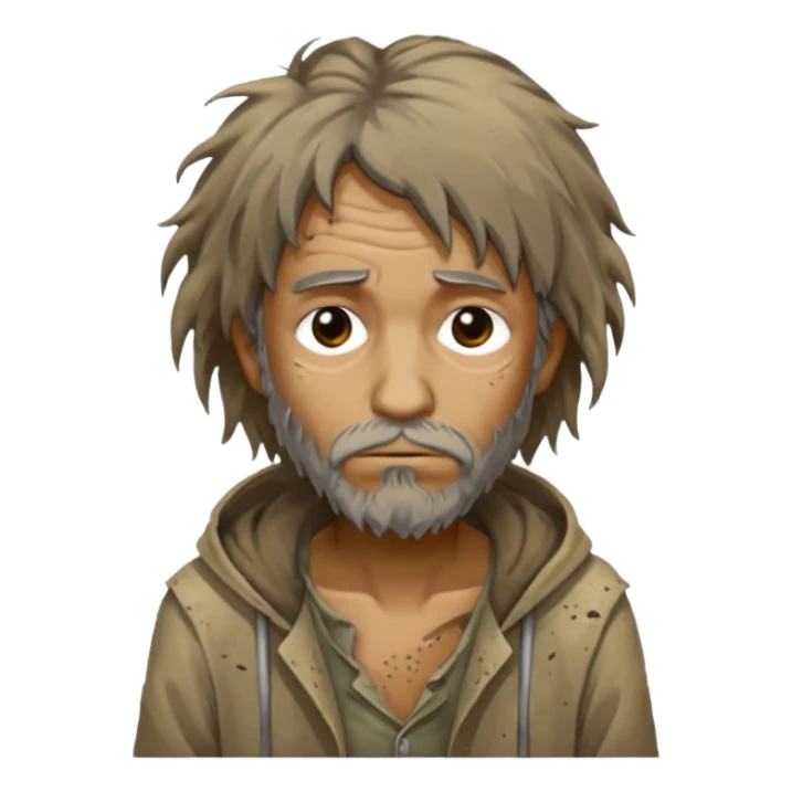 very dirty looking homeless person very very dirty sticker