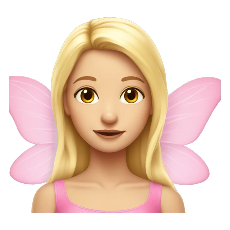 Blonde girl, fairy pink wings sticker
