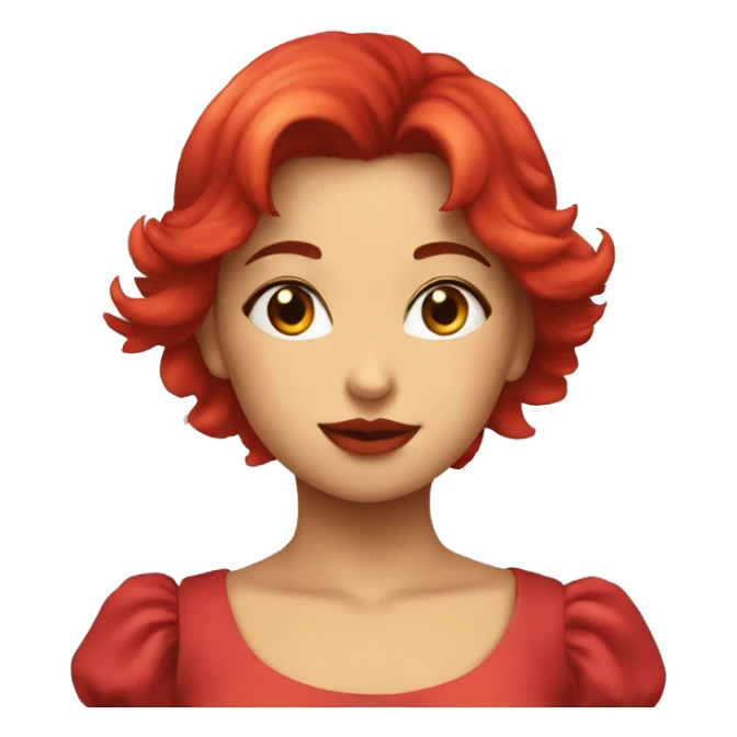 chica peli roja tirando un beso sticker