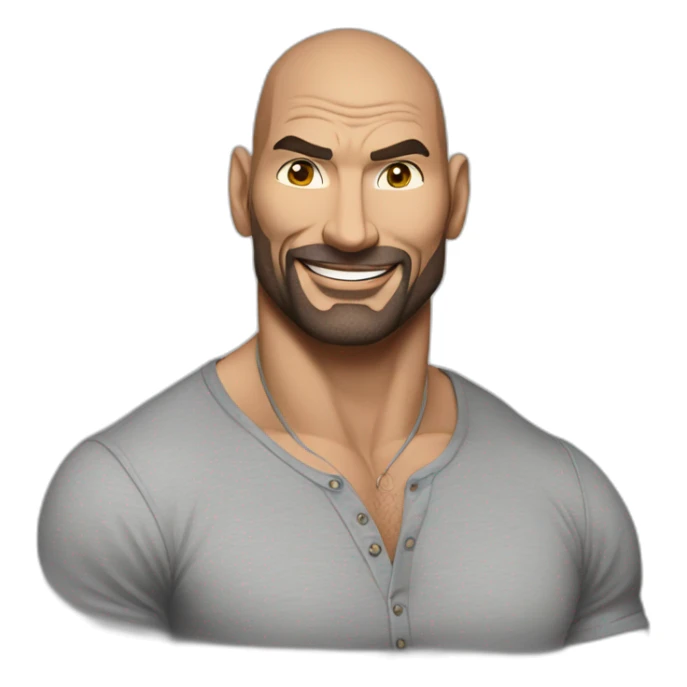 actor dave bautista cartoon wearing henley  sticker