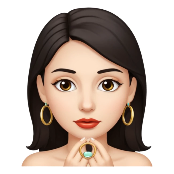 A woman with a ring on the eyebrow and ring on the lower lip. sticker