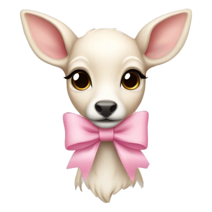 White fawn with a pink pastel bow  sticker