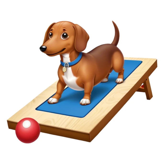 Wiener dog playing cornhole sticker