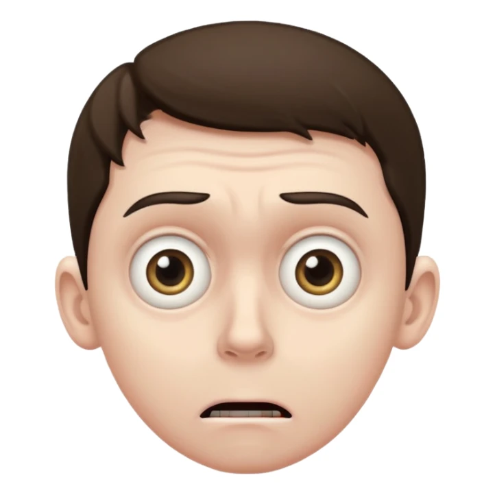 realistic half-length portrait of a scared man sticker