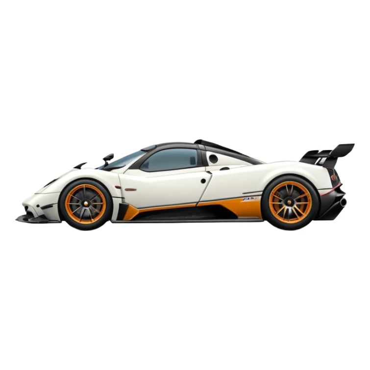 Pagani Zonda Cinque white detailed side view car sticker