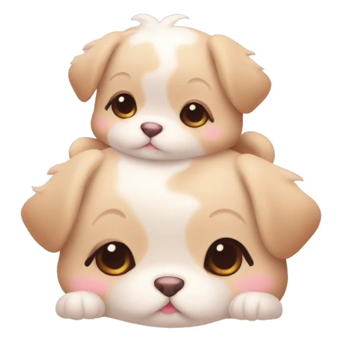 cute kawaii baby dogs with heart sticker