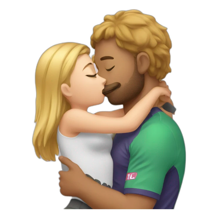 Sport woman kissing a cat sticker