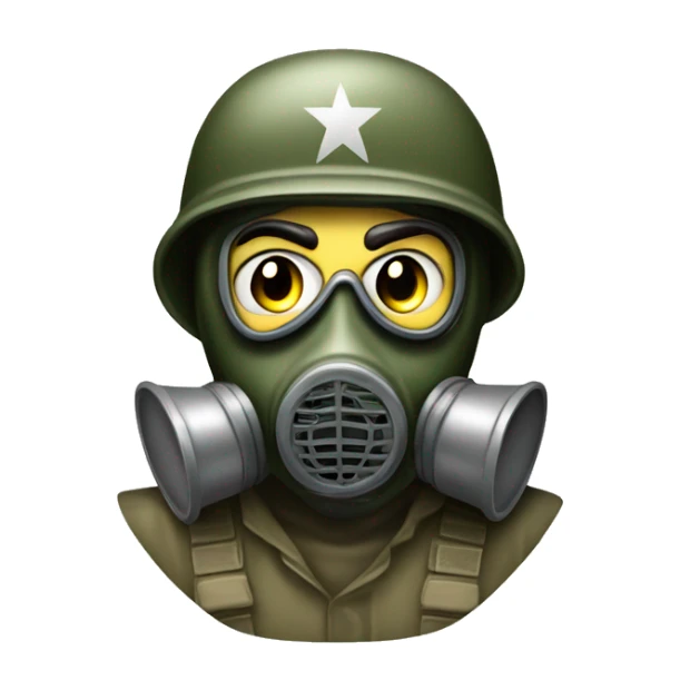 Us soldier ww2 in gas mask sticker