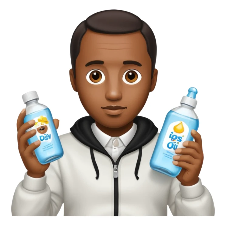 p diddy holding baby oil sticker