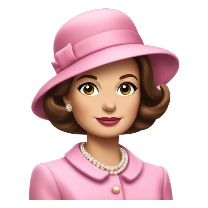 Jackie Kennedy in pink suit and pillbox hat sticker