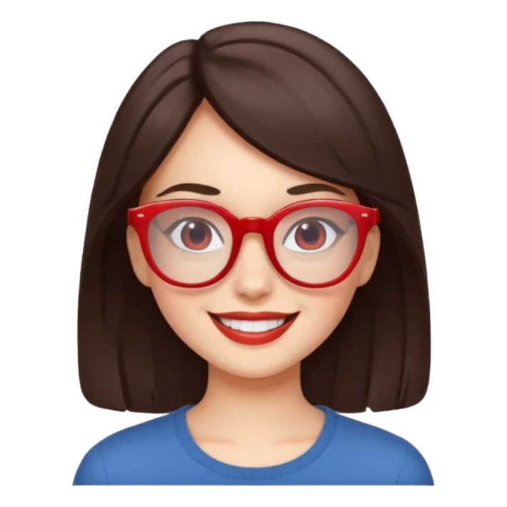 Brunette in red  glassespianista sticker