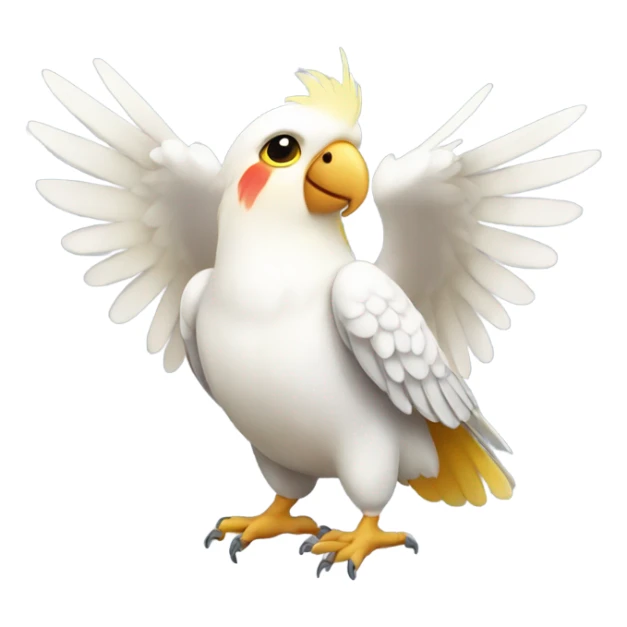 cockatiel bird holding white present in his wings sticker