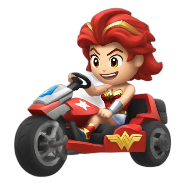 Wonder Woman Mario kart sticker