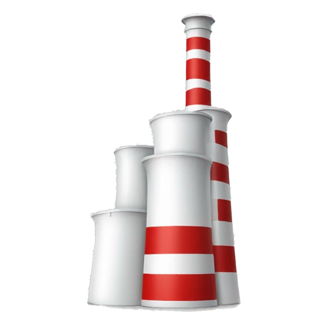 waste incineration plant Malešice - white chimney with red stripes sticker
