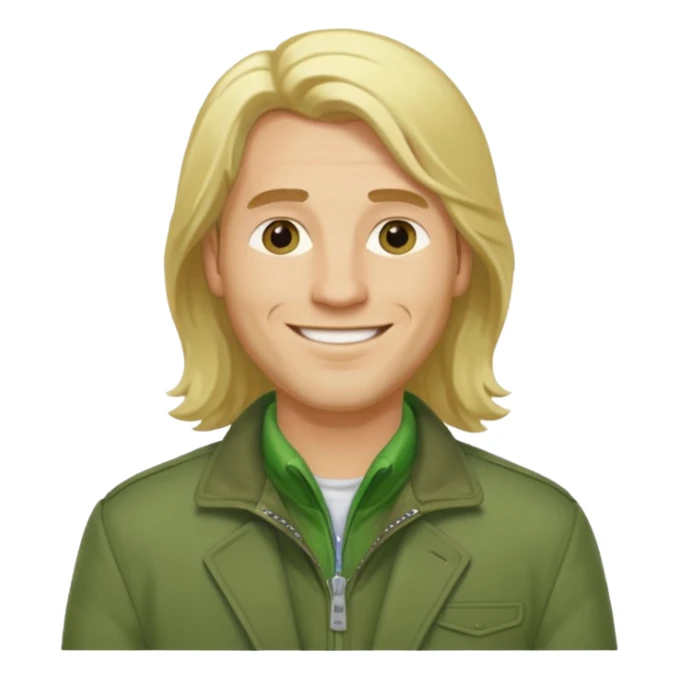 james silent hill a man with blonde long  hair and green jacket sticker