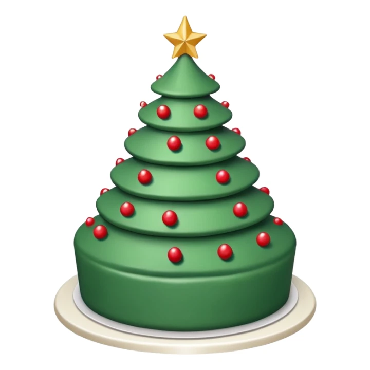 cake that looks like christmas tree, it is layered with white cream and has sharp corners sticker