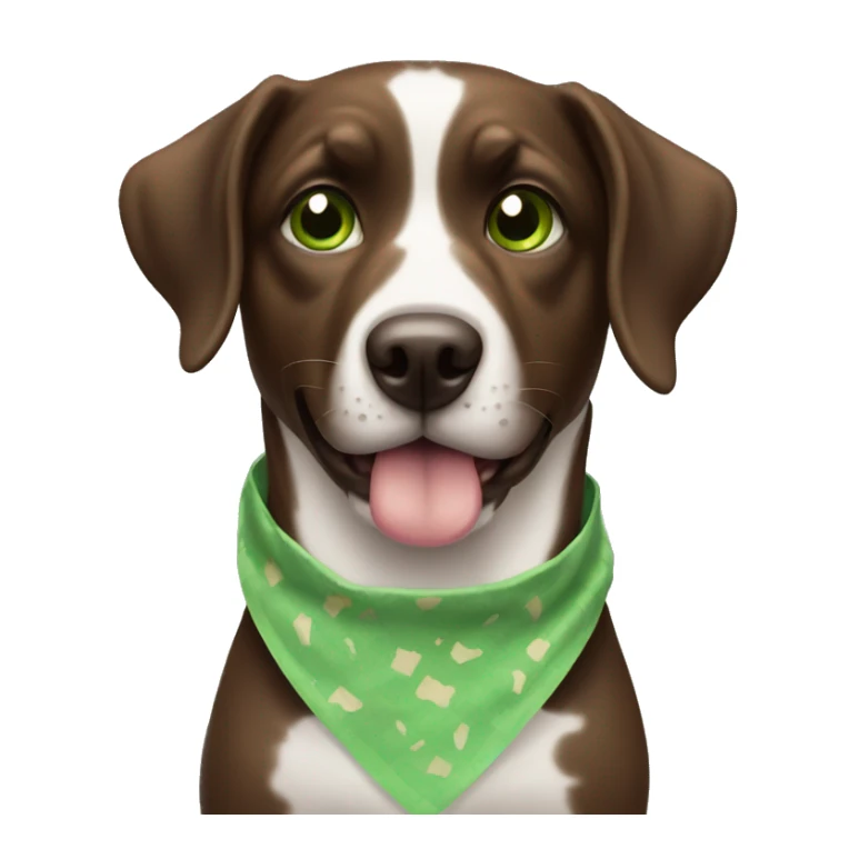 A black and brown winner dog with green eyes with ice cream  sticker