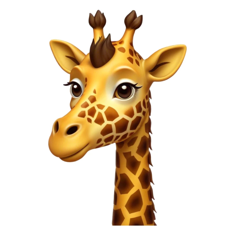 Cinematic Comical Giraffe Portrait Emoji, Head tilted dramatically with an exaggeratedly amused expression, featuring a striking, patterned Fur with playful patches and a long, quirky neck, wide, expressive eyes filled with playful disbelief, Simplified yet hilariously expressive features, highly detailed, glowing with a slightly sassy glow, high shine, dramatic yet playful, stylized with an air of cheeky mischief, bright and endearing, soft glowing outline, capturing the essence of a spirited and over-the-top giraffe, so meme-worthy it feels like it could tower its way into internet fame instantly! sticker