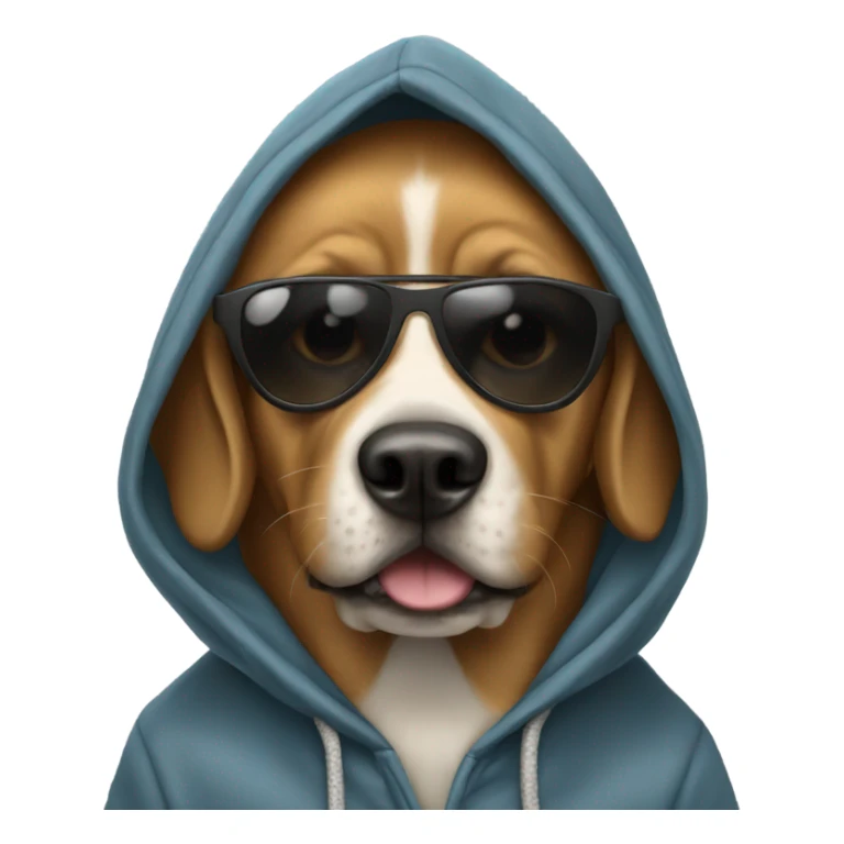 Dog with sunglasses and a hoodie o sticker
