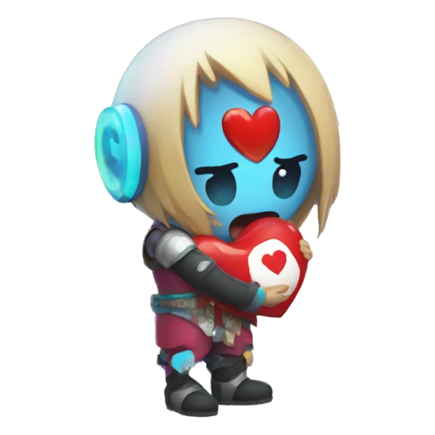 Nexon Crazy Arcade Dao holding a heart sticker