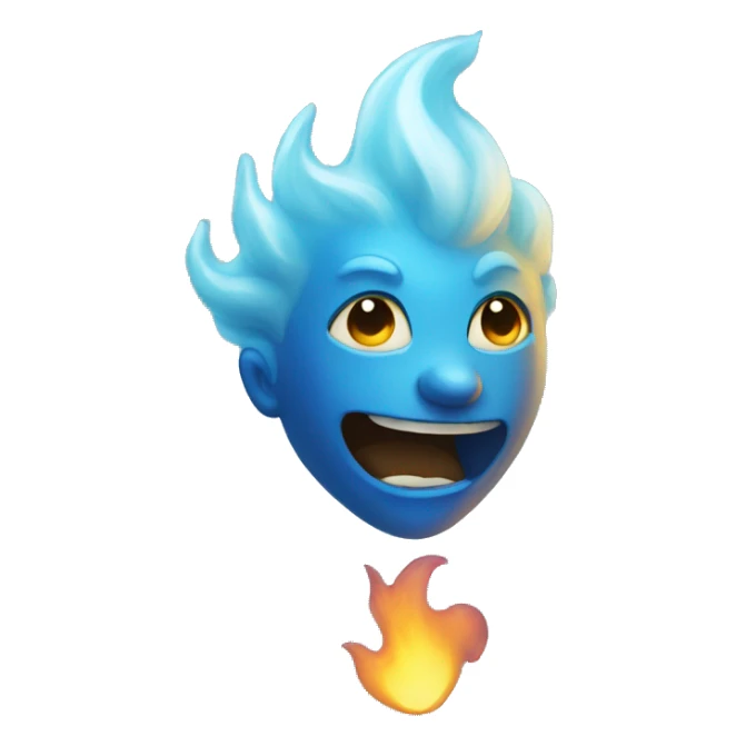 little blue spirit flame  sticker