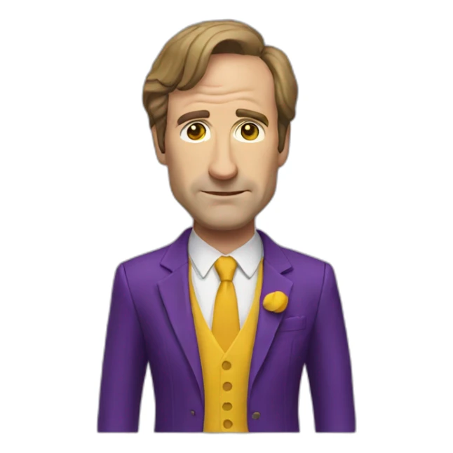 Saul goodman with a purple suit and  yellow blouse sticker