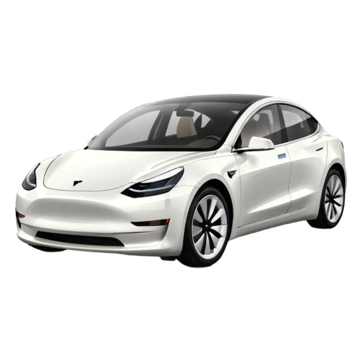Tesla model 3 white. Icon. In a hurry. No wings  sticker