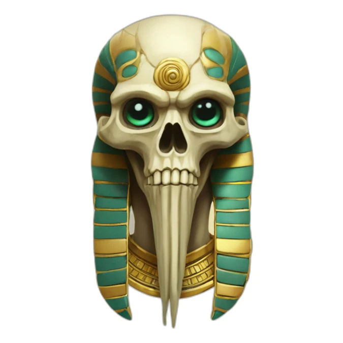 ancient Egyptian eldritch god of bird skeleton sticker