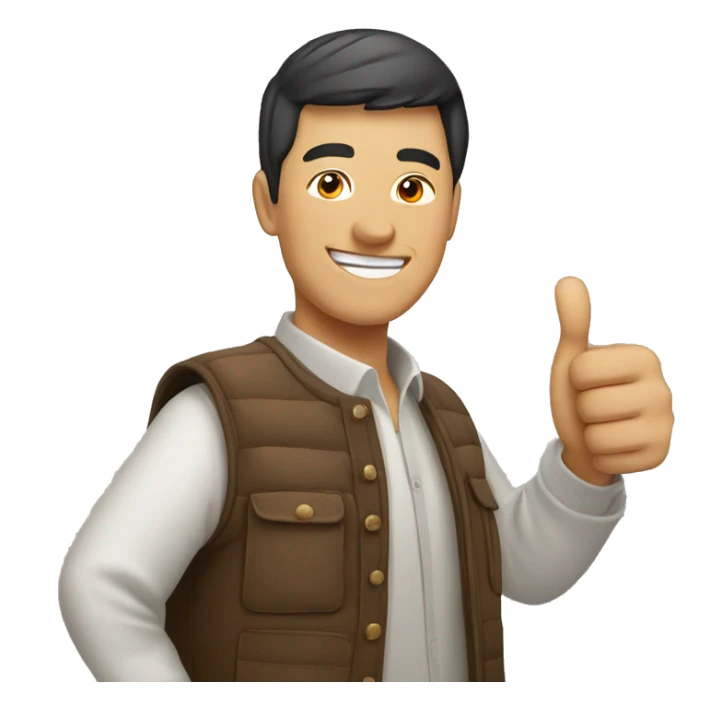 Smiling Kyrgyz man showing thumbs up  sticker