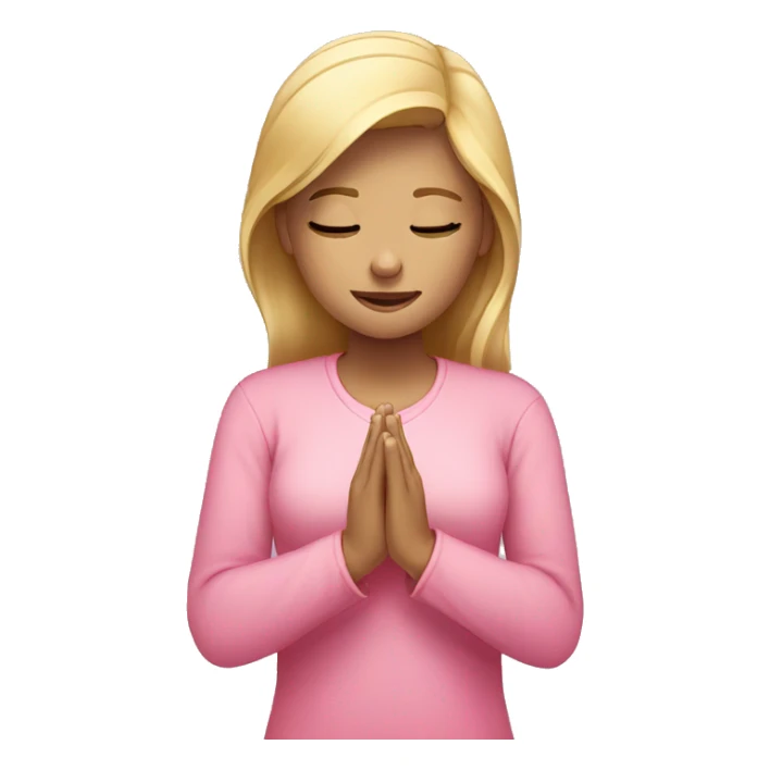 blonde girl with pink shirt praying  sticker