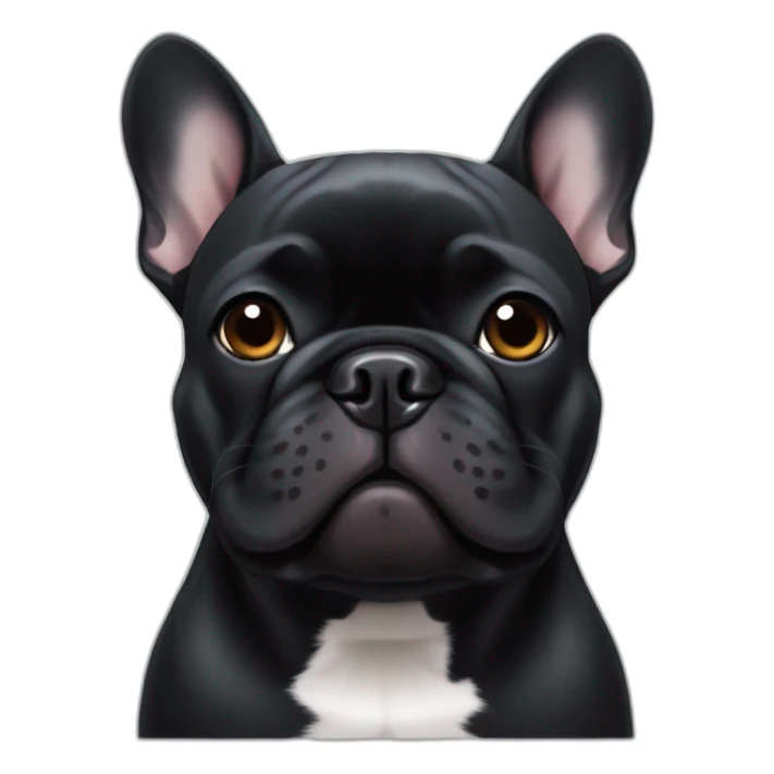 Black French bulldog posing like a seal sticker