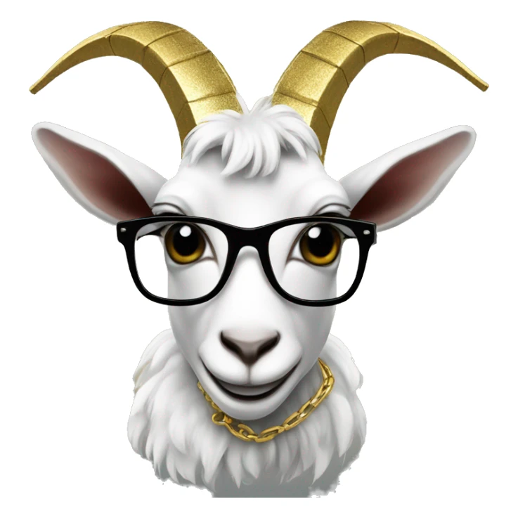 Goat with a gold chain and glasses sticker