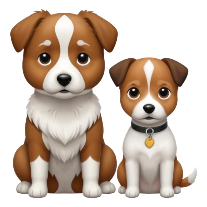 shizu-puddle mix dog sitting next to jack rassel dog sticker