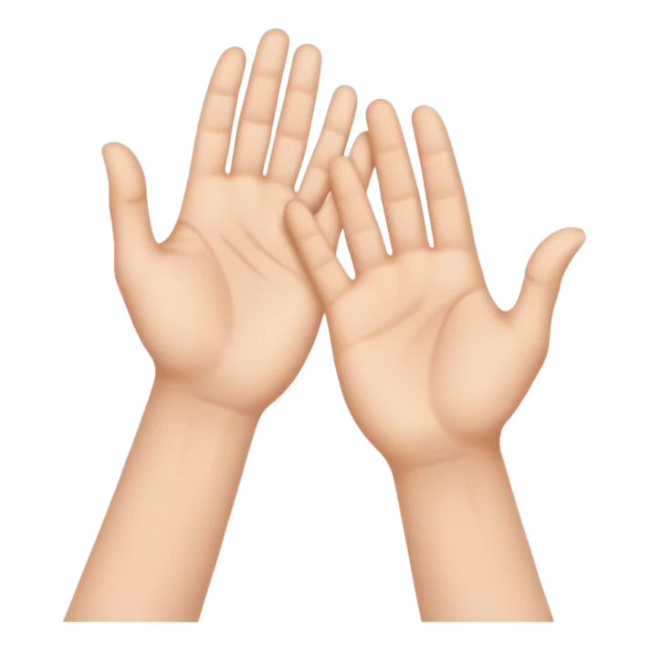 two hands, one from the left and one from the right, almost touching, inspired by the Creation of Adam sticker