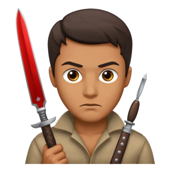 Un señor guapo con un cuchillo  amenazando  sticker