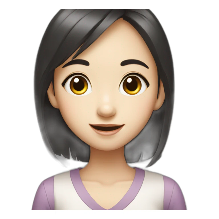 Chinese big eyes girl with big smile sticker