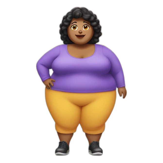 fat lady with shoet black hair sticker